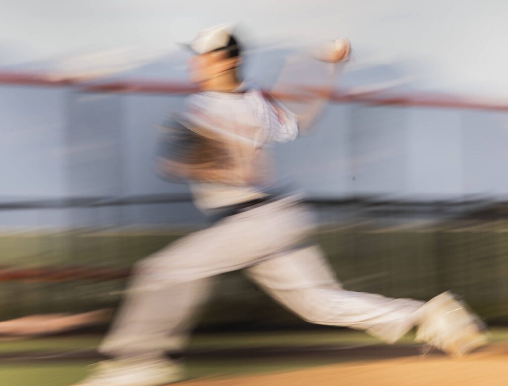 Monroe’s Caleb Campbell pitches during the game against Everett on Wednesday, April 23, 2025 in Monroe, Washington. (Olivia Vanni / The Herald)
