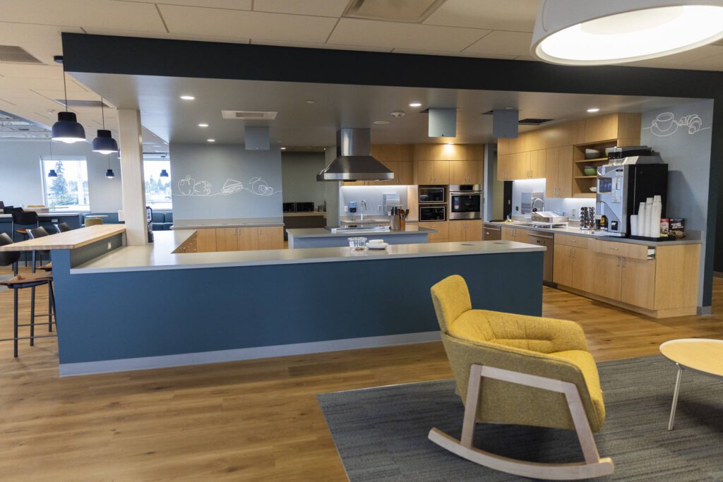 The break room for employees in the new Snohomish County 911 building on Tuesday, May 20, 2025 in Everett, Washington. (Olivia Vanni / The Herald)
