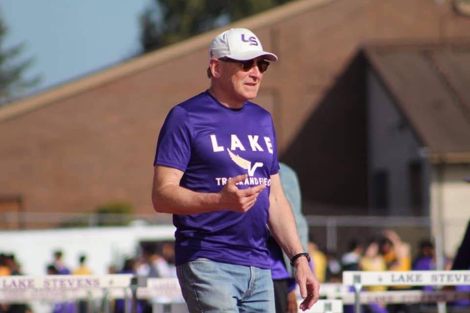 Jeff Page spent 47 years coaching track & field at Lake Stevens, including 32 as the program's head coach. The boys and girls teams totaled 33 Wesco titles, and the boys won the 2022 4A State Championship during his stint as head coach. (Photo courtesy of Jeff Page)