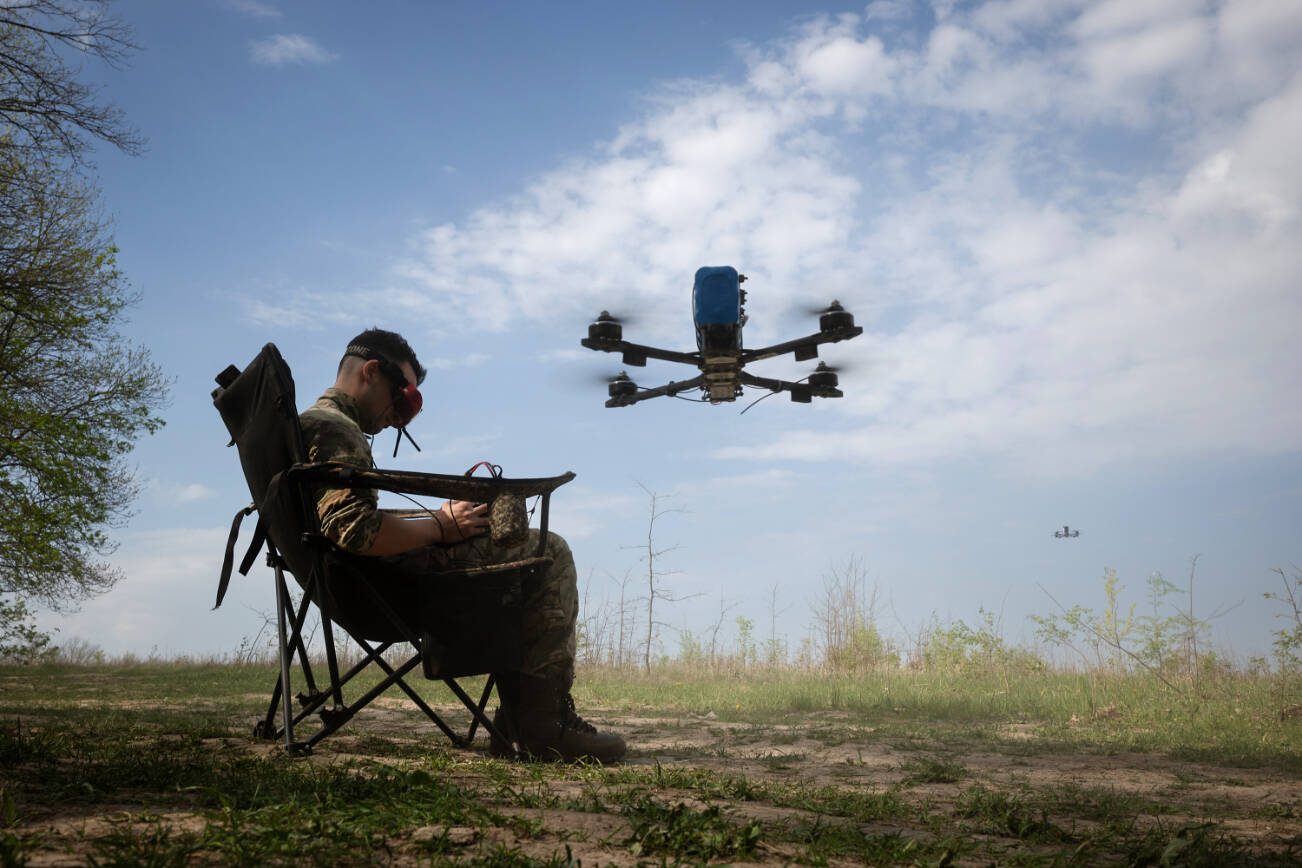 FILE — A Ukrainian drone pilot in the Kharkiv region of northeastern Ukraine on April 24, 2025. Assaults in Russia and Ukraine have shown major military powers that they are unprepared for evolving forms of warfare, and need to adapt. (Tyler Hicks/The New York Times)