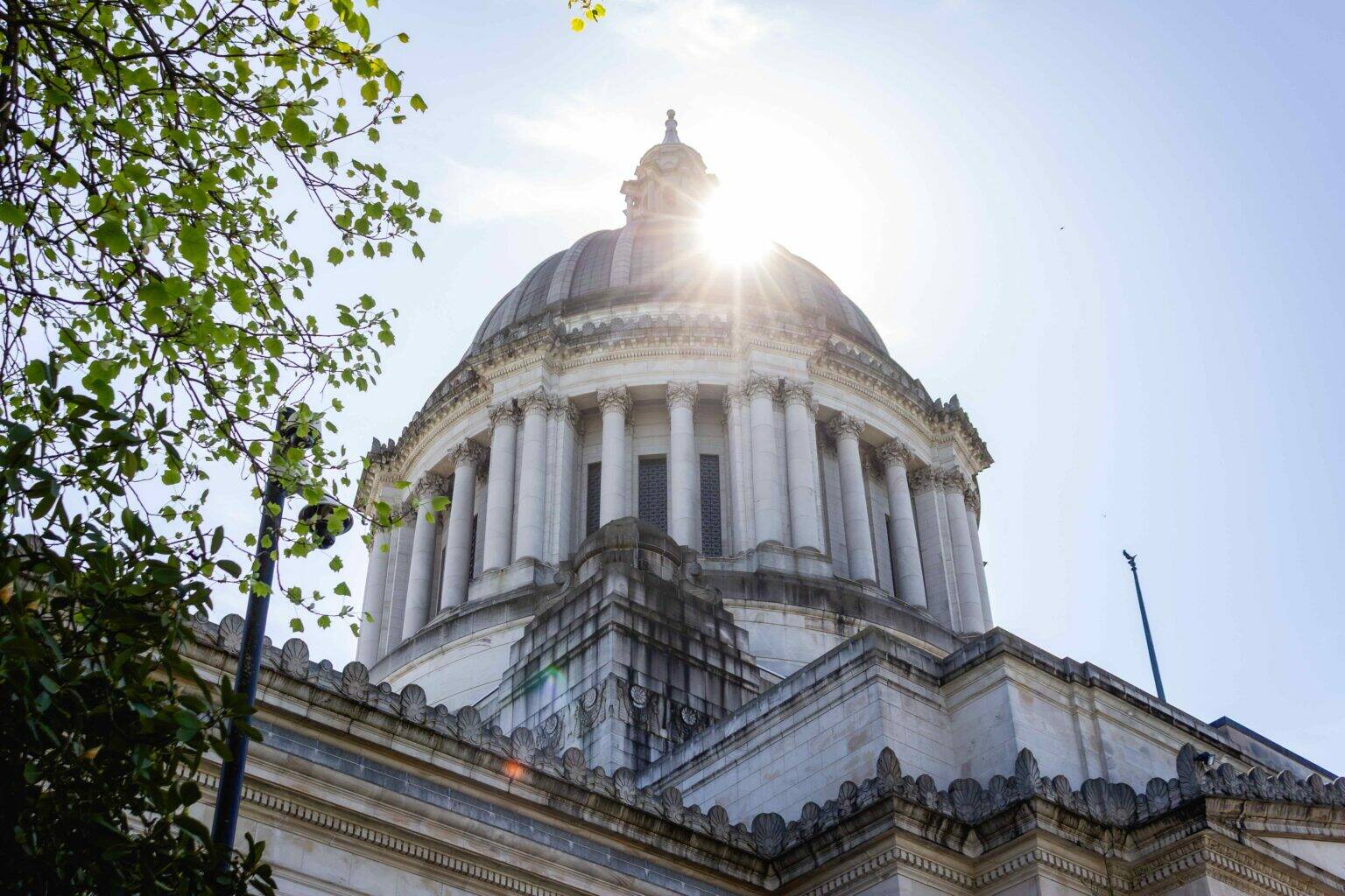 The Washington state Capitol on April 18, 2025. (Photo by Jacquelyn Jimenez Romero/Washington State Standard)