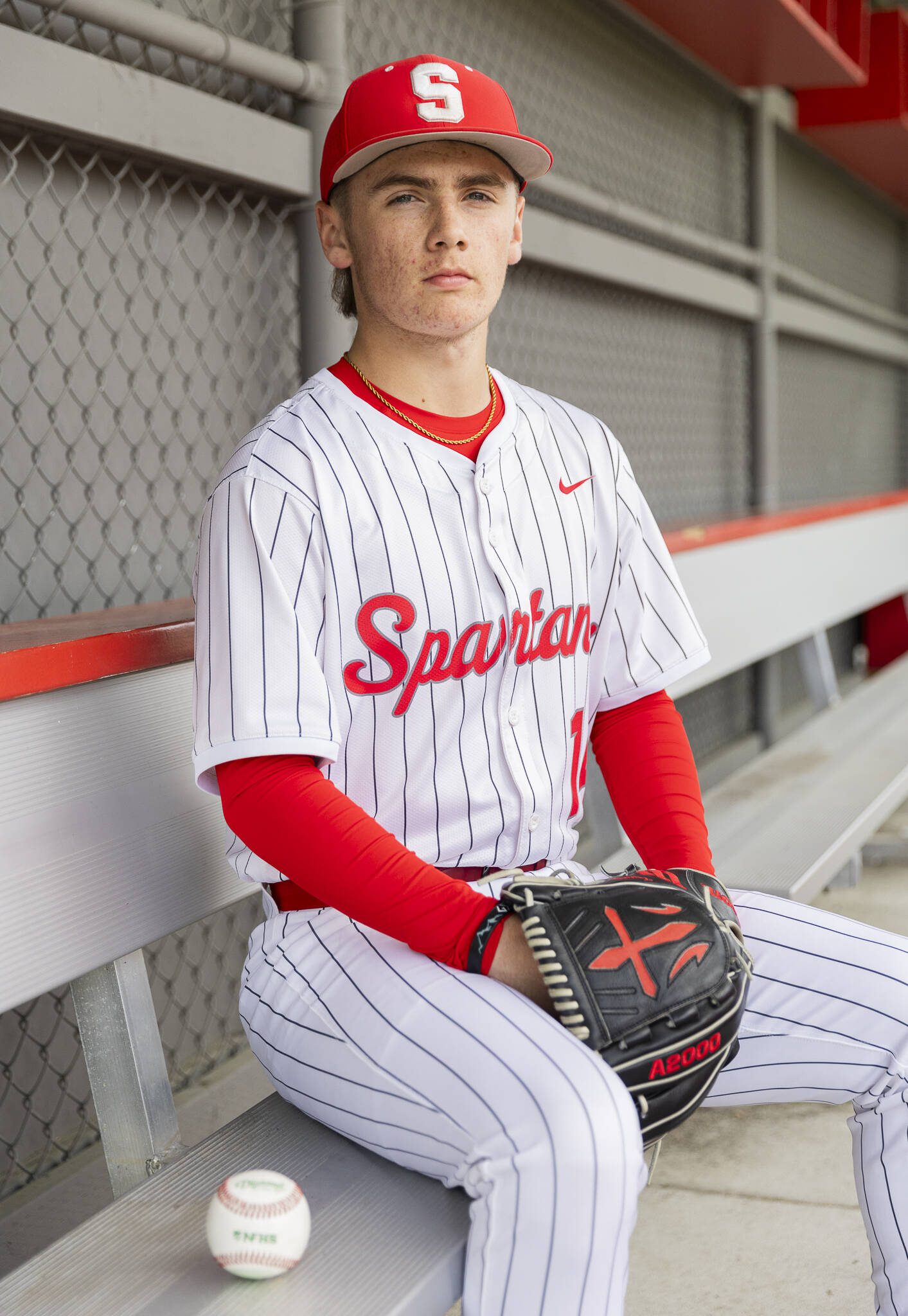 Stanwood junior Tanner Requa is The Herald’s 2025 All-Area Baseball Pitcher of the Year. (Olivia Vanni / The Herald)