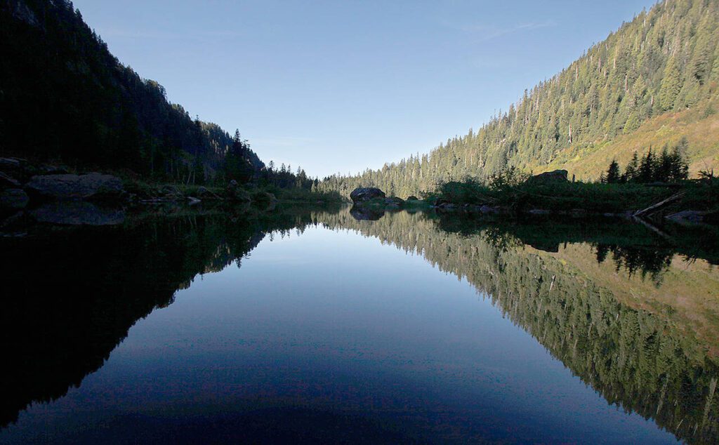 Heather Lake as seen from the Heather Lake Trail near Granite Falls in 2012.
(Joe Dyer / The Herald)
