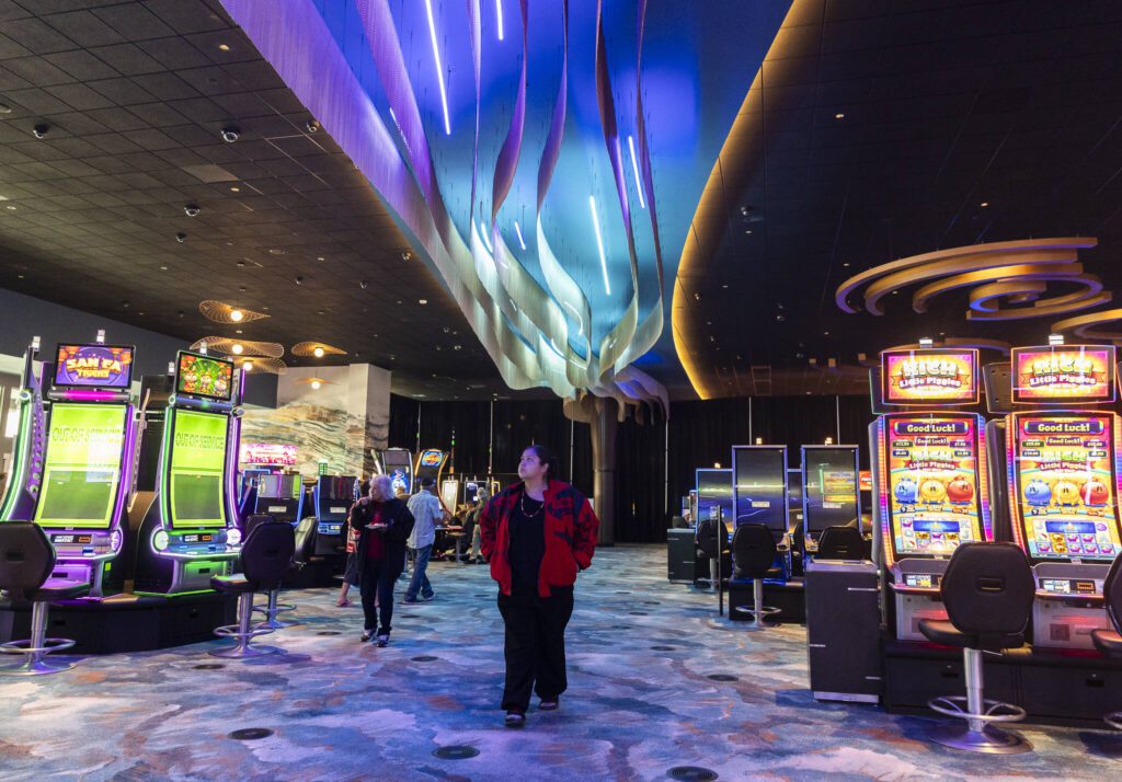 People explore the expansion of the Tulalip Resort Casino on Thursday, July 3, 2025 in Tulalip, Washington. (Olivia Vanni / The Herald)
