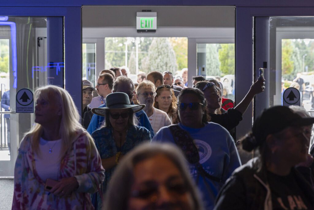 People walk into the expansion of the Tulalip Resort Casino on Thursday, July 3, 2025 in Tulalip, Washington. (Olivia Vanni / The Herald)
