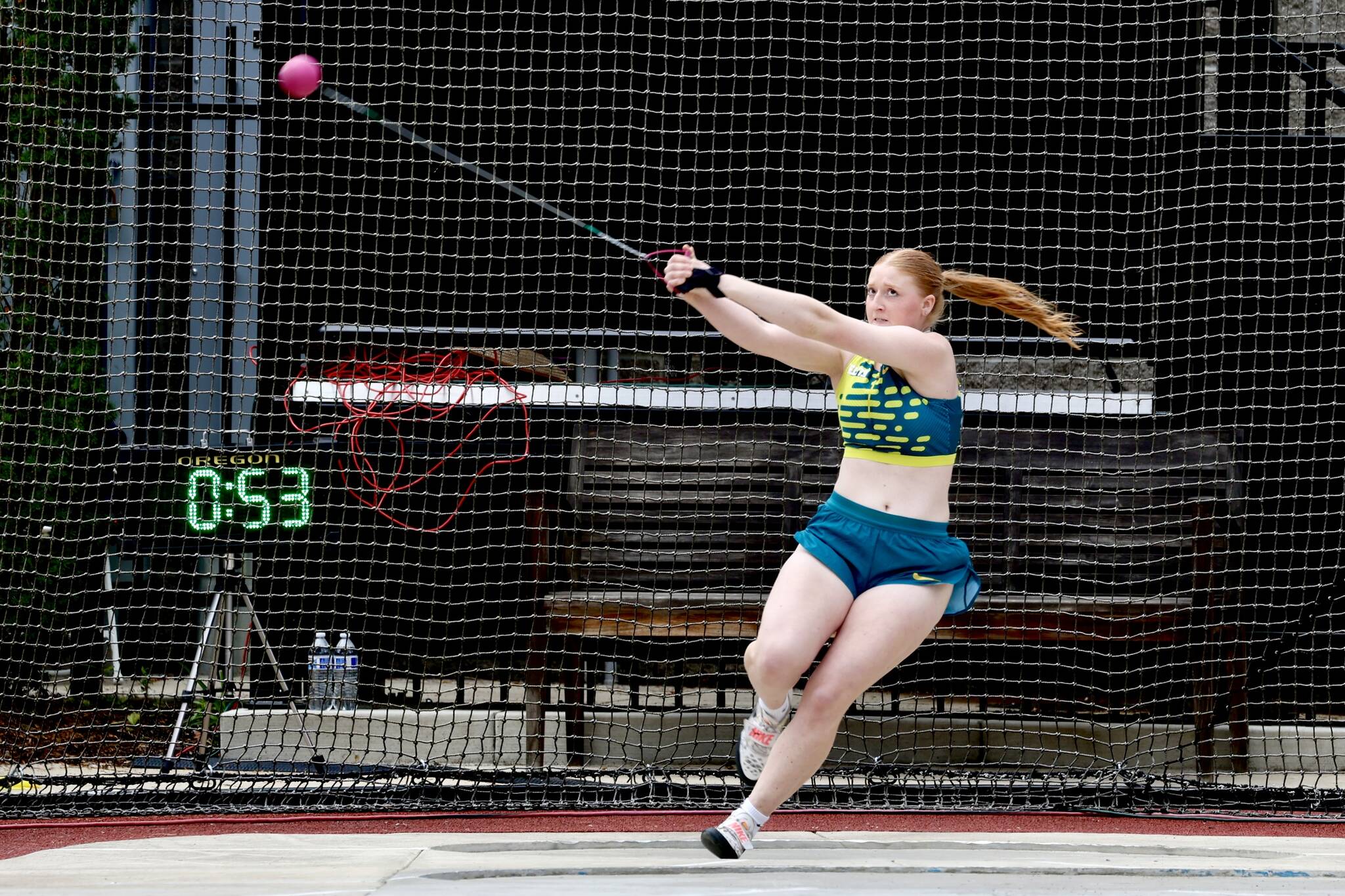 Kimberly Beard, a rising senior at Kings, won the girls hammer throw at the Nike Outdoor National Track & Field Championships in Eugene, Oregon on June 22, 2025. (Photo courtesy Donna Beard)