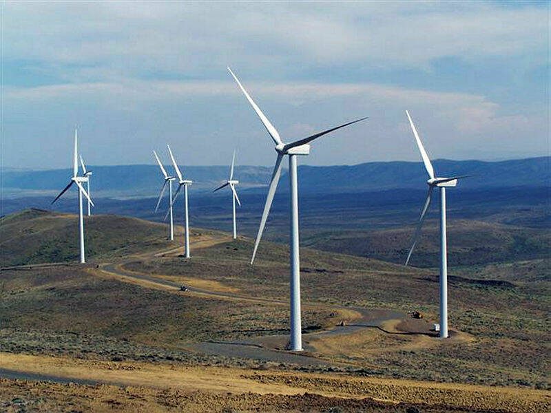 The Wild Horse Wind and Solar Facility about 16 miles east of Ellensburg in central Washington is part of Puget Sound Energy’s clean energy portfolio. (Courtesy of Puget Sound Energy)