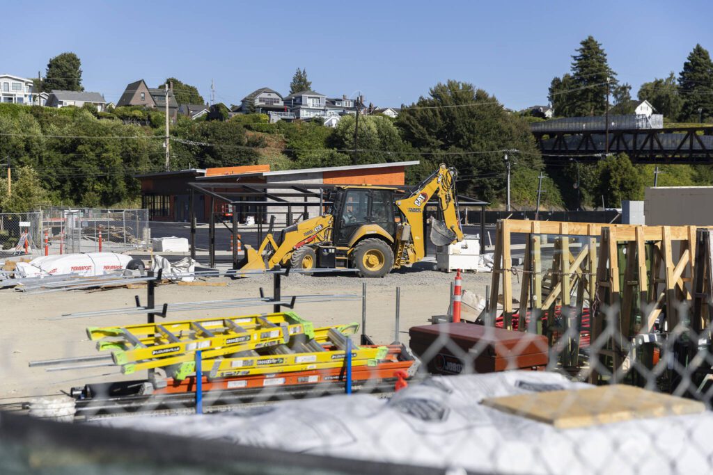 Construction continues in the Port of Everett’s Millwright District on Tuesday, July 15, 2025 in Everett, Washington. (Olivia Vanni / The Herald)
