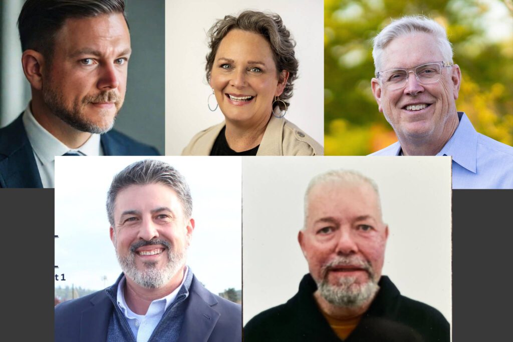 Top, from left: Bill Wheeler, Erica Weir and Mason Rutledge. Bottom, from left: Sam Hem, Steven Sullivan.
