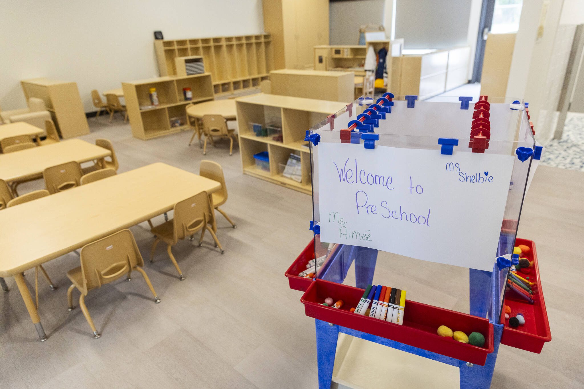 Inside one of the classrooms at the new Marysville Family YMCA Early Learning Center on Tuesday, Aug. 5, 2025 in Marysville, Washington. (Olivia Vanni / The Herald)