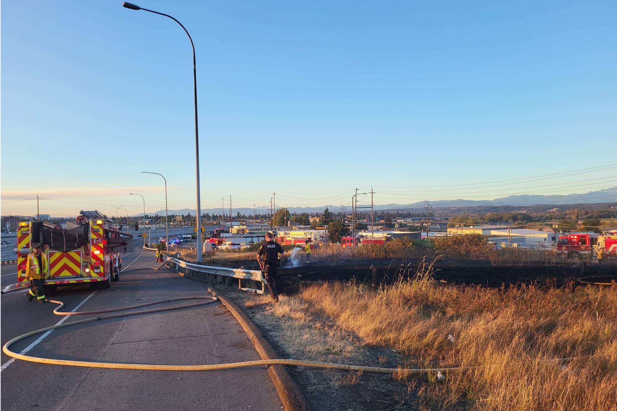 The scene from a fatal crash Tuesday, Aug. 12, 2025, in Everett, Washington. (Everett Fire Department)