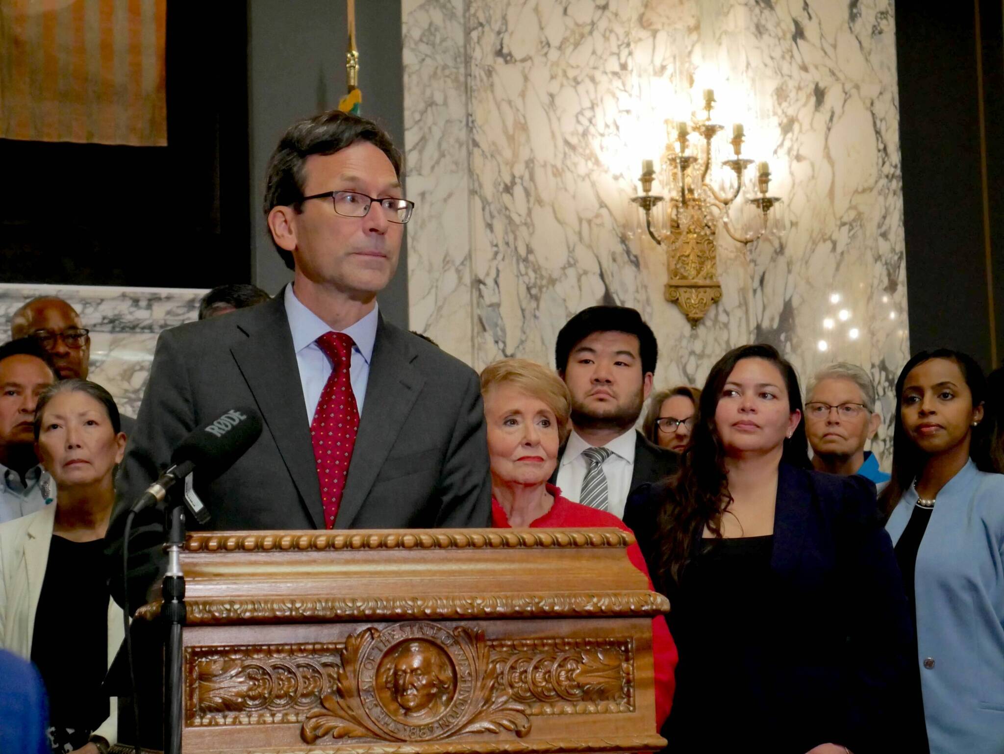 Ferguson said the state would, “not be bullied or intimidated by threats and legally baseless accusations.” (Photo by Bill Lucia/Washington State Standard)