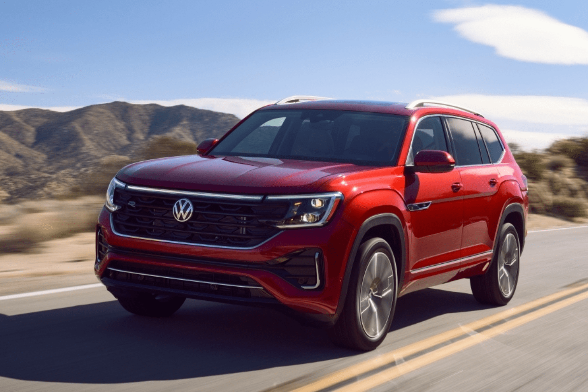 2025 VW Atlas with Aurora Red Metallic Enamel Photo Provided by Volkswagen Newsroom.