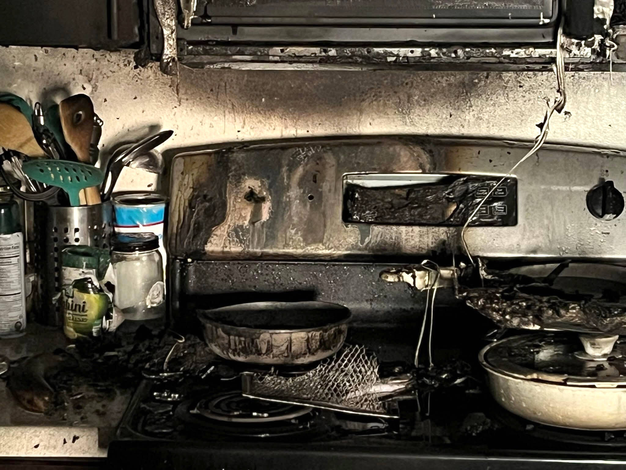 Damage from a kitchen fire at Scriber Creek Apartments in Lynnwood on Monday, Aug. 25, 2025. (South County Fire)