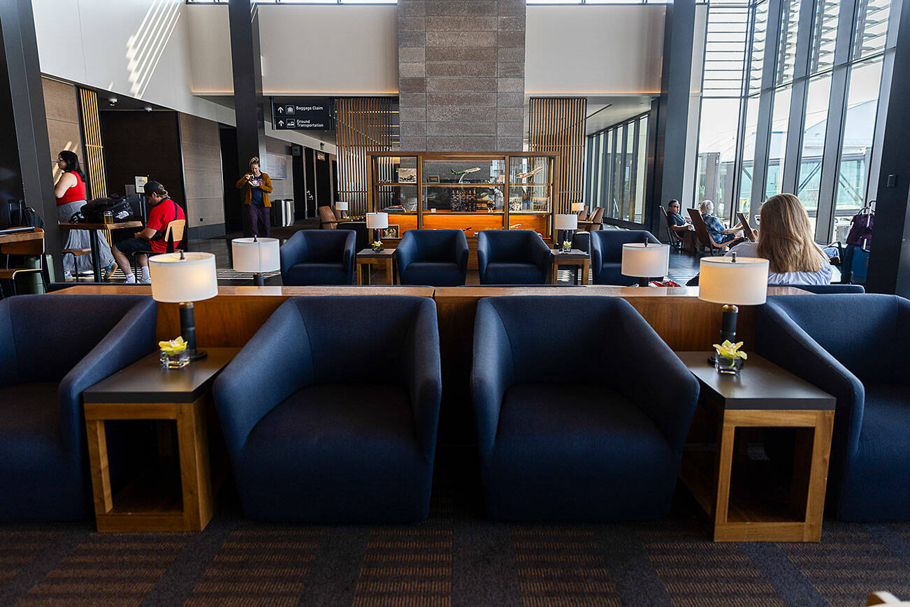Inside the passenger terminal at Paine Field Airport on Wednesday, Sept. 3, 2025 in Everett, Washington. (Olivia Vanni / The Herald)