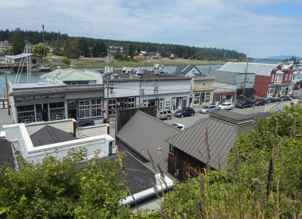 The town’s Garden Club Building offers views of La Conner’s Main Street and the Swinomish Channel. (Jon Bauer / The Herald)
