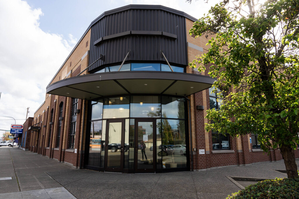 The Daily Herald’s new offices on Wednesday, Oct. 8 located on Hewitt Ave. in Everett, Washington. (Will Geschke / The Herald)
