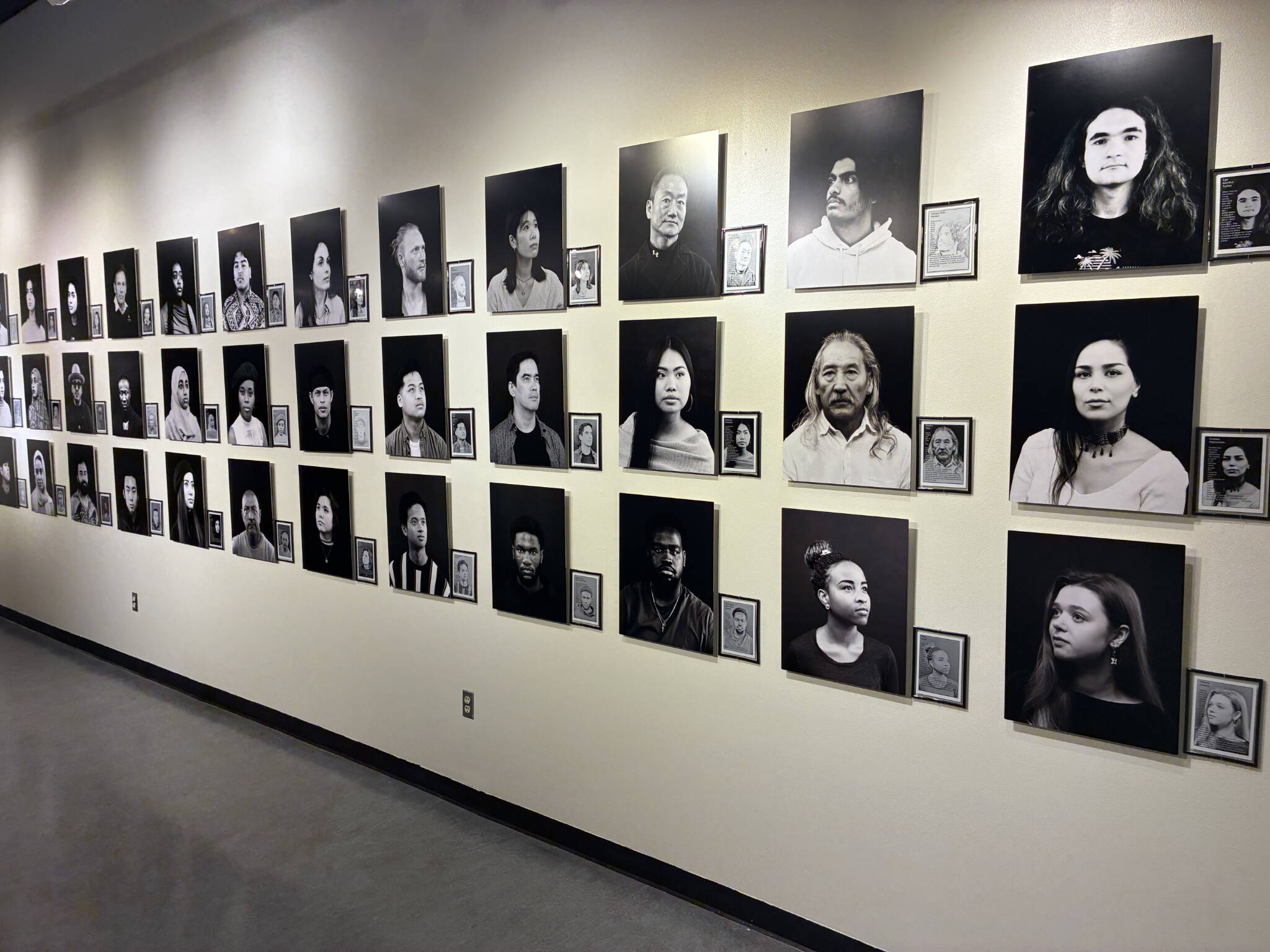 Origin / Identity / Belonging II, showcases 50 black-and-white portraits of members of the Edmonds College community who have traveled to Edmonds from around the world. (Provided photo)
