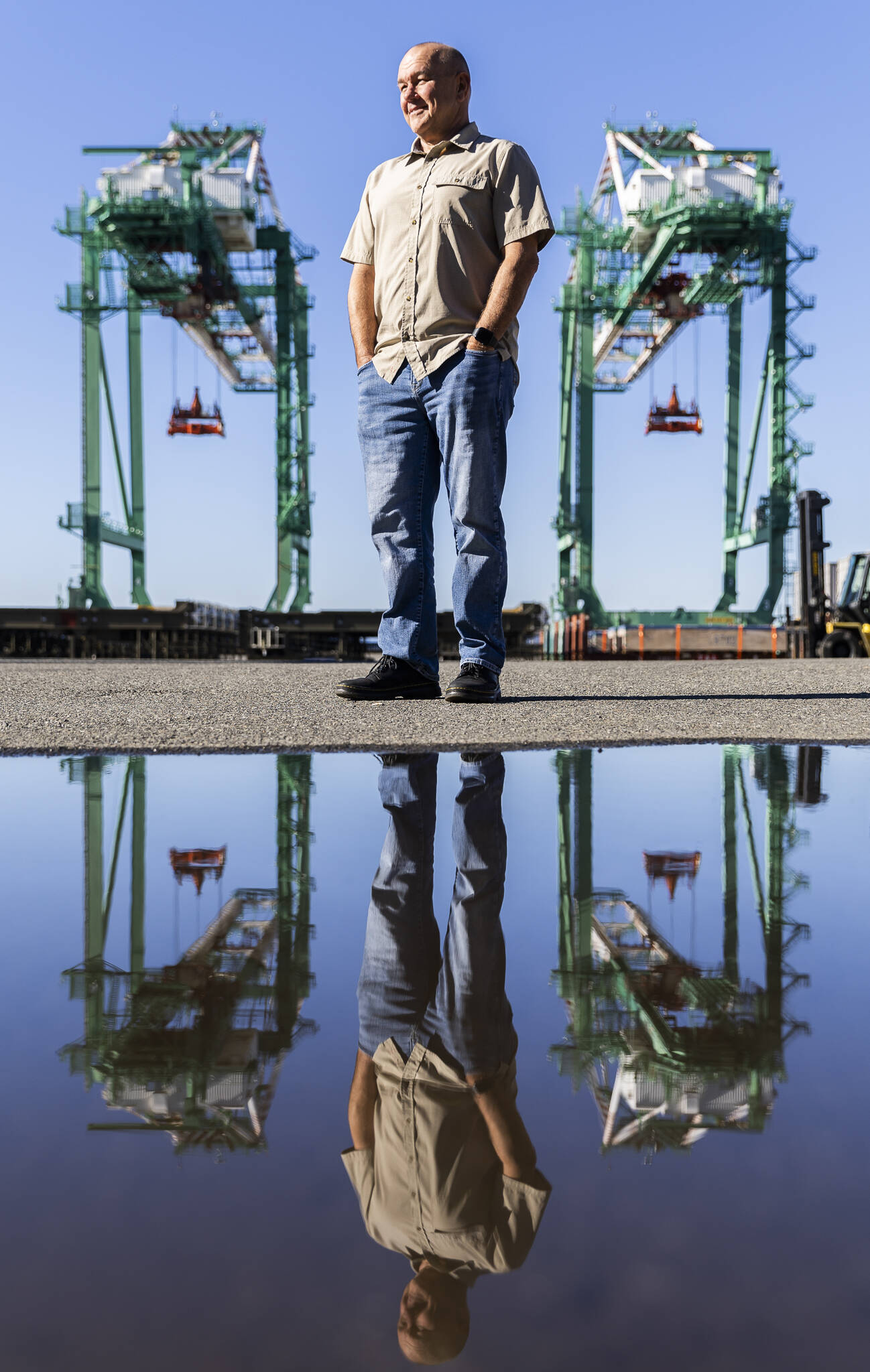 The Port of Everett’s new Director of Seaport Operations Tim Ryker on Oct. 14, 2025 in Everett, Washington. (Olivia Vanni / The Herald)