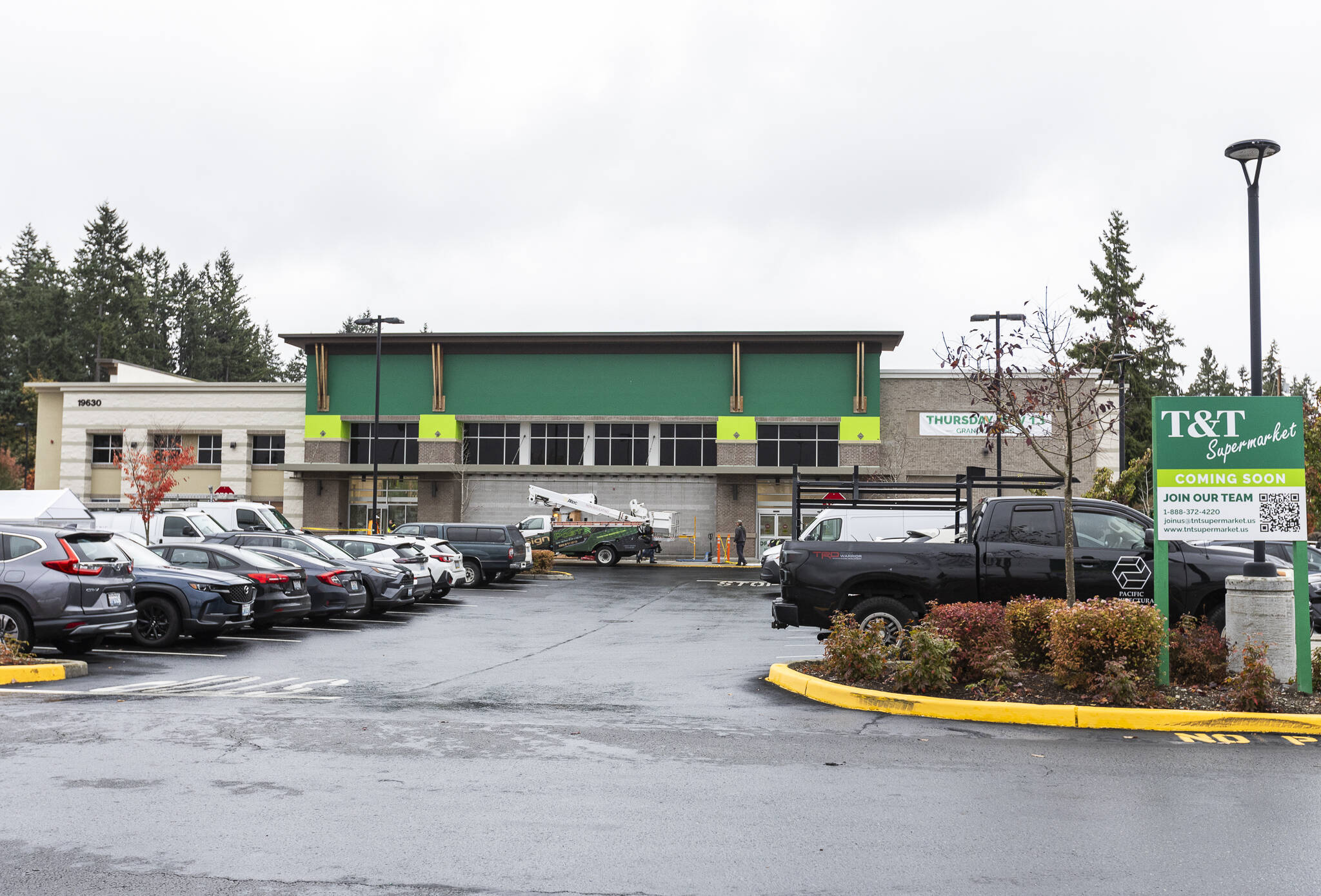 The new T&T Supermarket set to open in November on Oct. 20, 2025 in Lynnwood, Washington. (Olivia Vanni / The Herald)