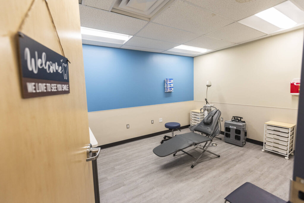 Inside the dental room in the new Student Health Clinic at Everett High School on Oct. 30, 2025 in Everett, Washington. (Olivia Vanni / The Herald)

