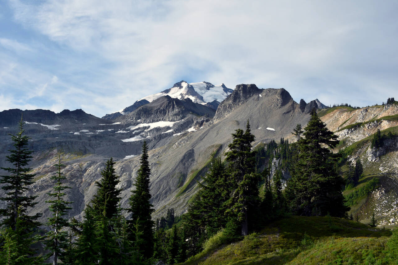 Glacier Peak, elevation 10,541 feet, in the Glacier Peak Wilderness of Mount Baker–Snoqualmie National Forest in Snohomish County. (Caleb Hutton / The Herald)