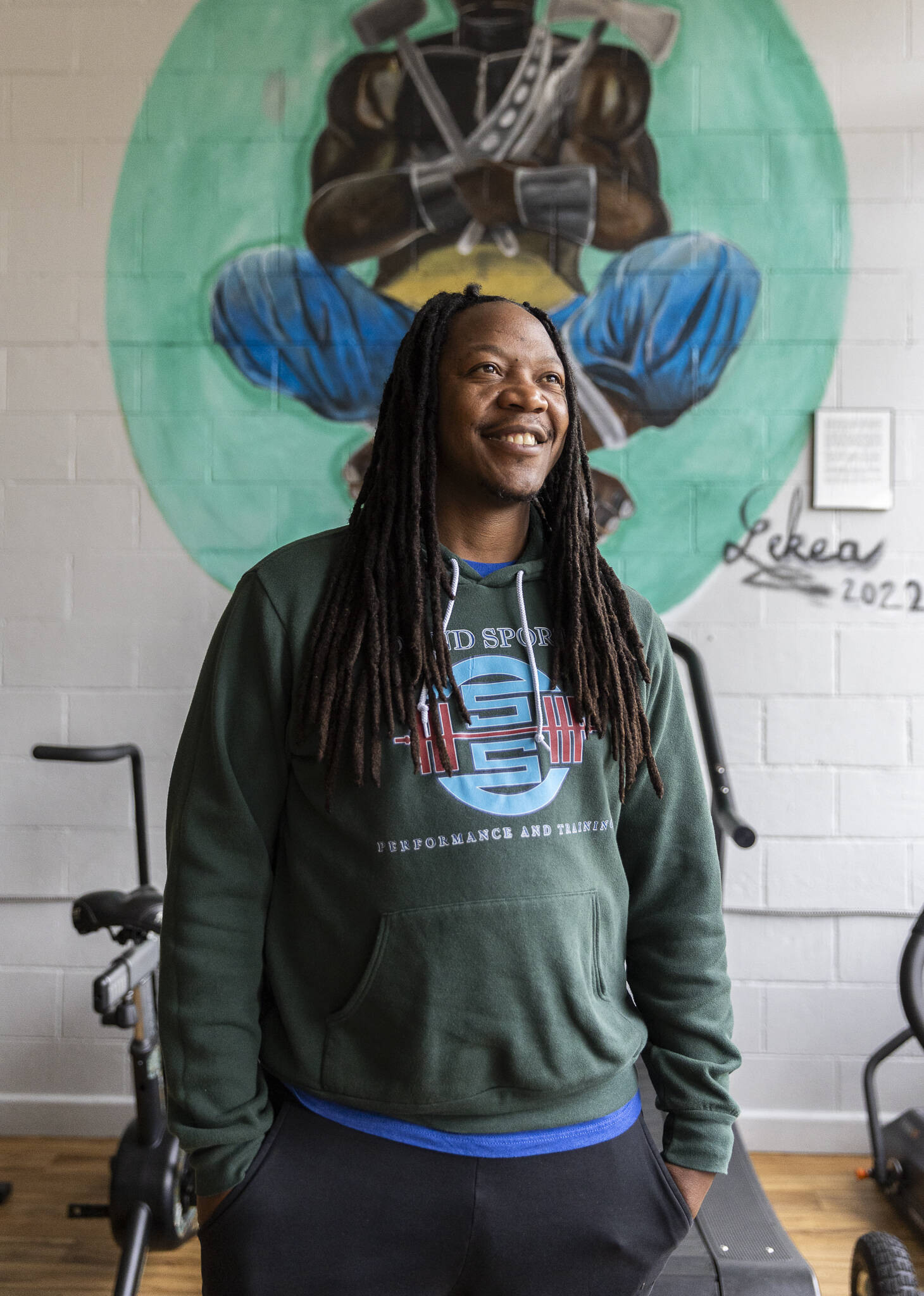 Sound Sports Performance & Training owner Frederick Brooks inside his current location on Oct. 30, 2025 in Lynnwood, Washington. (Olivia Vanni / The Herald)