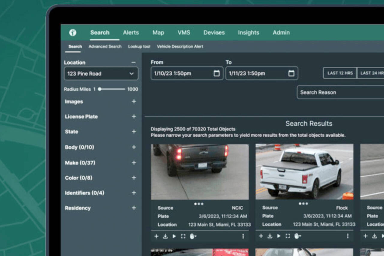 The Flock camera system captures a vehicle’s make, model and license plate, allowing law enforcement to determine a vehicle’s registered owner. (Flock provided photo)