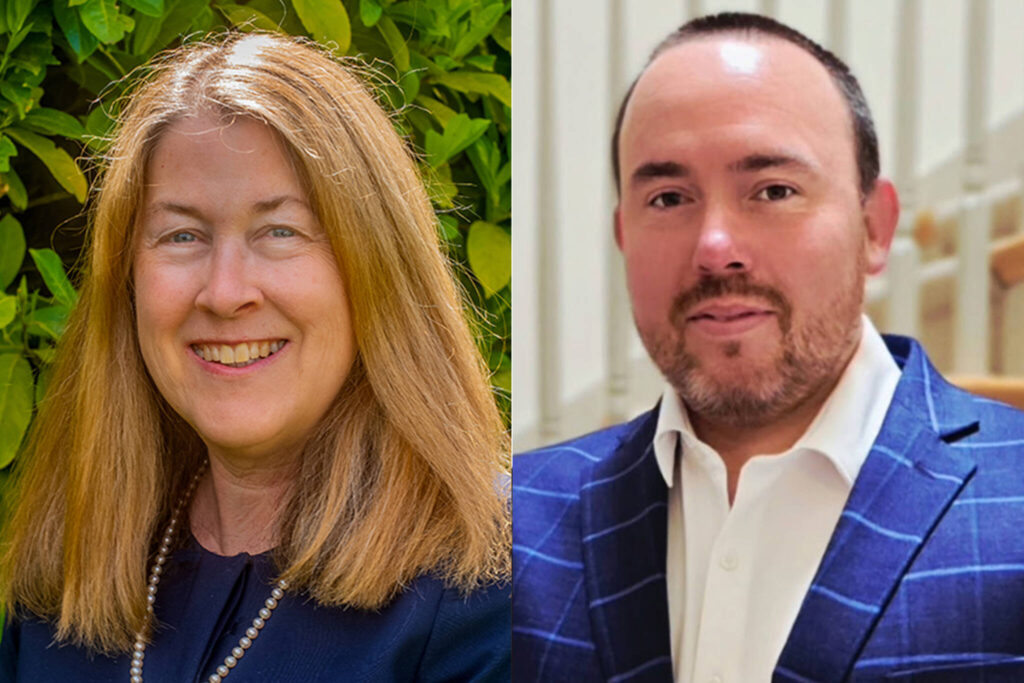 Anna Marie Jackson Laurence, left, and Tom Clarke
