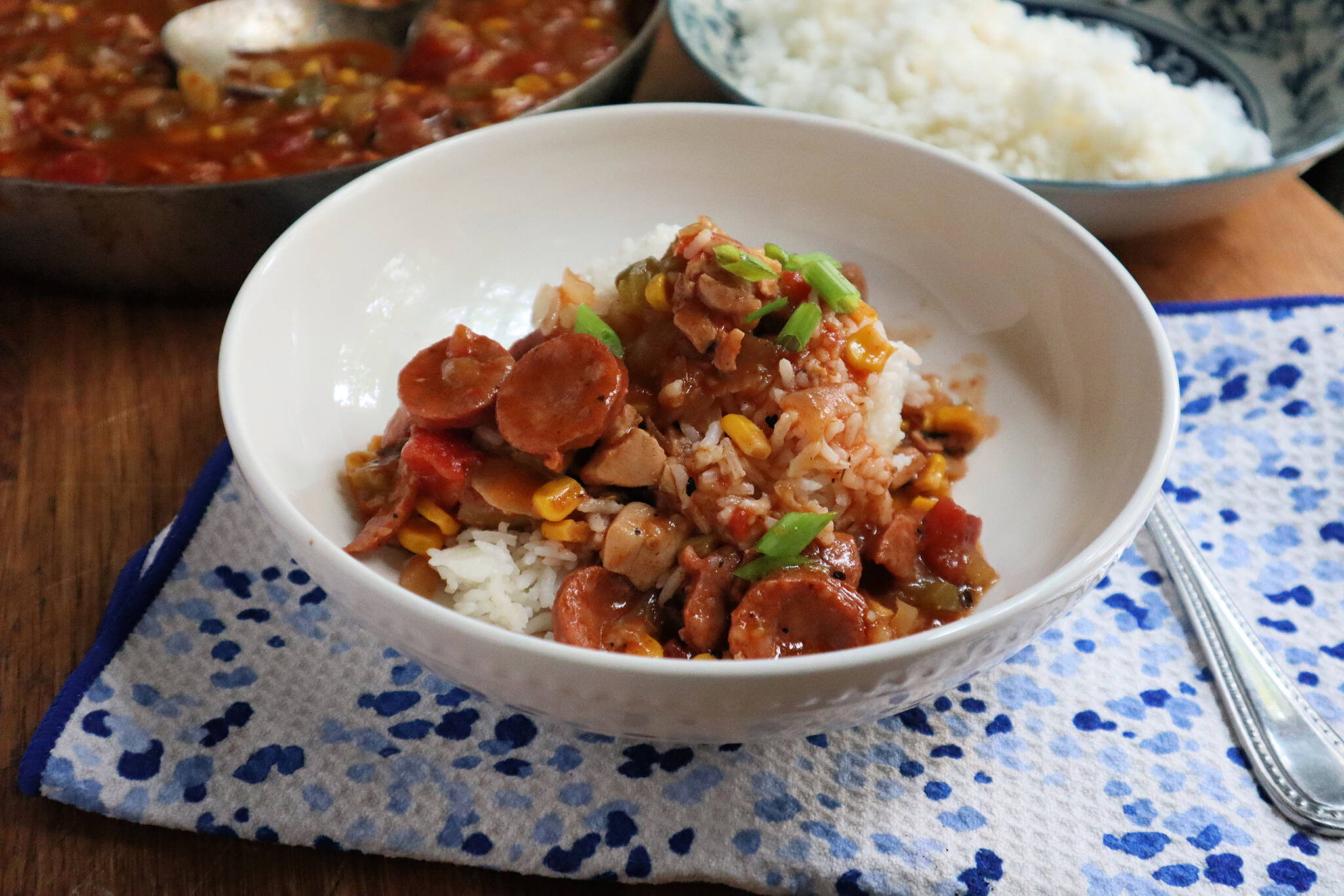Typically served over rice, gumbo is made with chicken, sausage and the Creole “holy trinity” of onions, bell peppers and celery. (Gretchen McKay/Pittsburgh Post-Gazette/TNS)