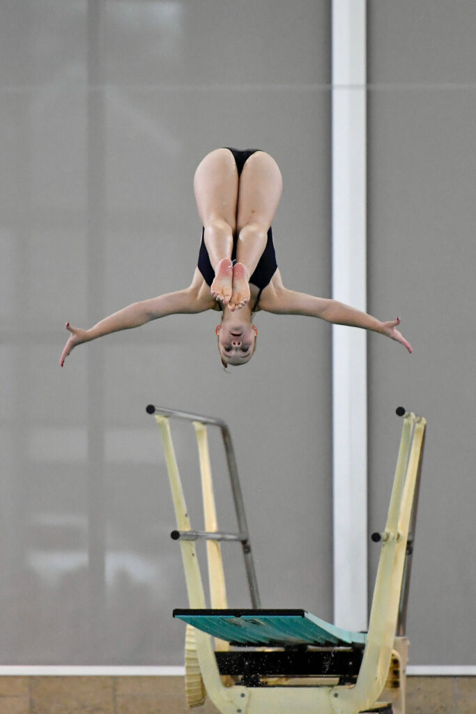 Glacier Peak High School state champion diver Claire Butler participates in a meet. (Photo courtesy of Wesley Marden / VNN Sports / Claire Butler)
