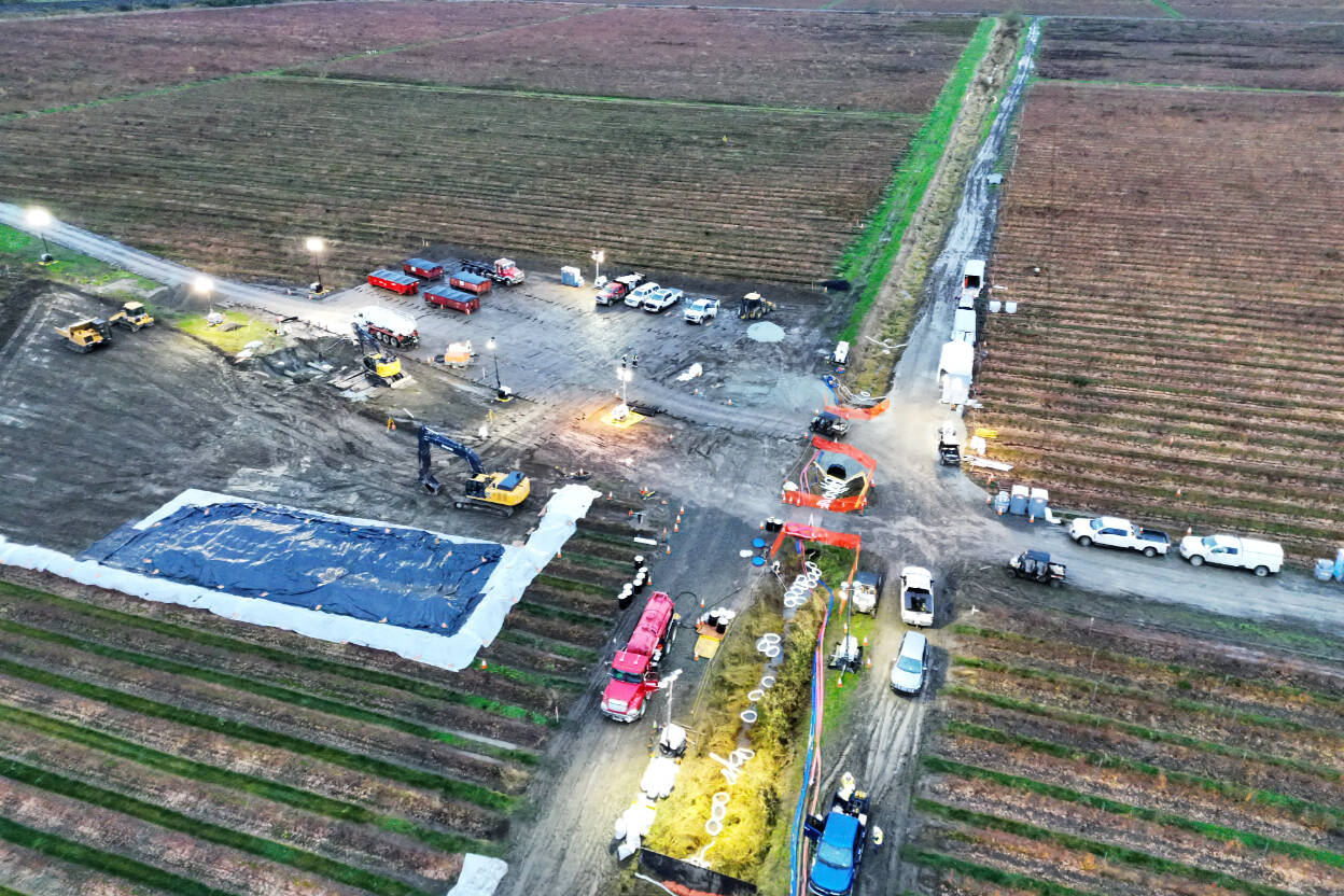 The recent Olympic Pipeline leak spilled an undisclosed amount of jet fuel into a drainage ditch near Lowell-Snohomish River Road in Snohomish. (Photo courtesy BP)