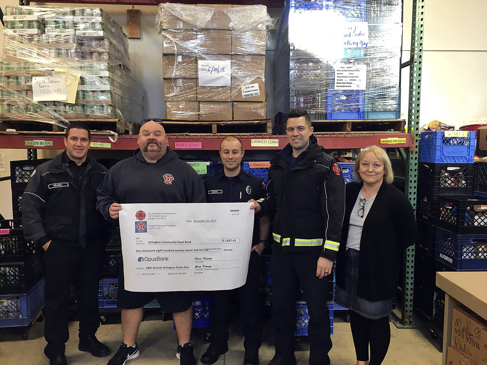 Arlington’s 2017 Santa Run, above, gathered 10,433 pounds of food and $1,827.41 in donations collected for the Arlington Community Food Bank. In 2024, North County Regional Fire Authority’s Santa Run collected 17,044 pounds of food for local community food banks. Organizers are hoping for more in 2025. 
Contributed photo