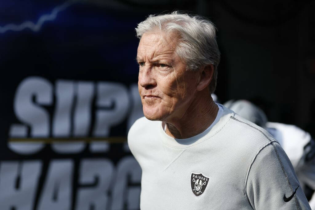 Former Seattle Seahawks coach Pete Carroll's first year with the Las Vegas Raiders has not gone well. (Getty Images / The Athletic)