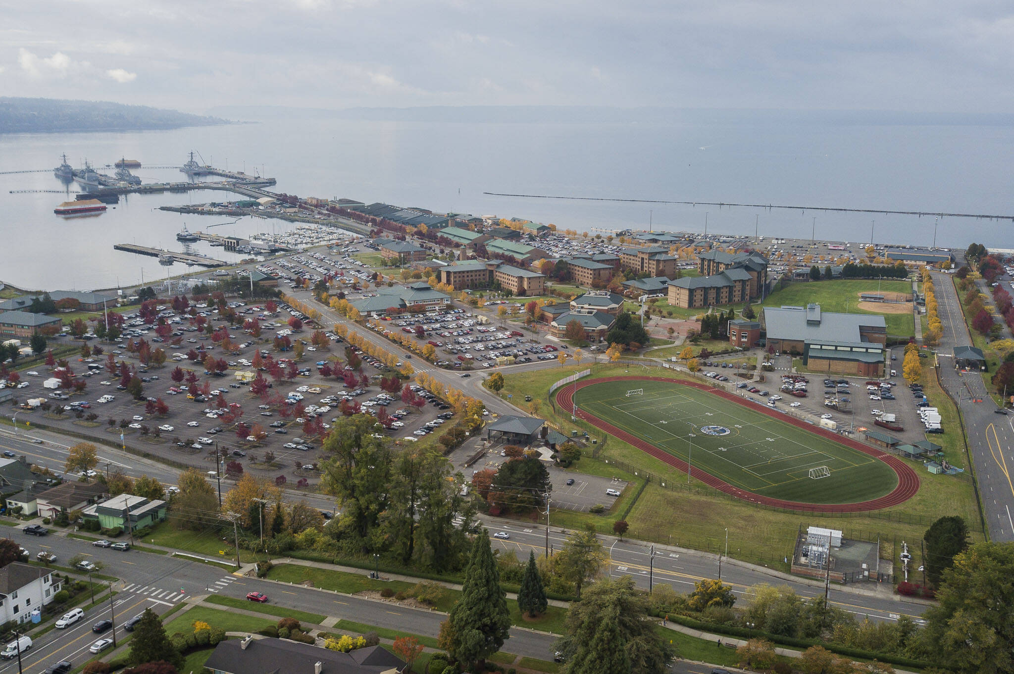The Naval Station Everett Base on Wednesday, Oct. 23, 2024 in Everett, Washington. (Olivia Vanni / The Herald)