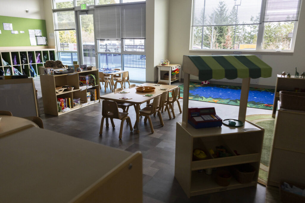 Inside the early learning room at the Lynnwood Neighborhood Center on Friday, Jan. 9, 2026 in Lynnwood, Washington. (Olivia Vanni / The Herald)
