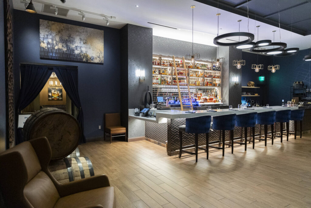Inside the bar and dining area of Whiskey Prime Steakhouse at the Angel of the Winds Casino Resort on Thursday, Jan. 29, 2026 in Arlington, Washington. (Olivia Vanni / The Herald)
