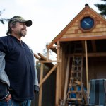 Using skills he learned years ago as a contractor, Martin has started building a shed in his daughter’s back yard. “It keeps me busy,” Martin said. Getting sober and developing a daily routine again has rekindled his relationship with his two daughters. (Ian Terry / The Herald)