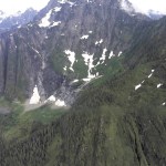 This aerial photo of the Big Four Ice Caves was taken June 21. It shows the caves beginning to form and grow. (Snohomish County Sheriff&rsquo;s Office)