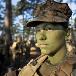 Pfc. Christina Fuentes Montenegro prepares to hike to her platoon&rsquo;s defensive position during patrol week of Infantry Training Battalion near Camp Geiger, North Carolina. on Oct. 31, 2013. Fuentes Montenegro is one of the first three females to ever graduate from Infantry Training Battalion. Department of Defense recognizes March as Womenճ History Month. (Sgt. Tyler Main / USMC)
