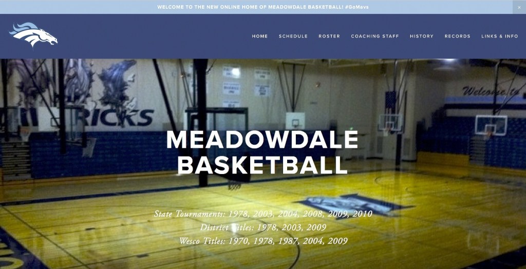 Kevin Clark / The Herald                                A look at the main page of the website created by Meadowdale boys basketball coach Roger O&rsquo;Neill that tracks the program&rsquo;s 53-year history.