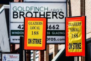 Window installers strike against major glass contractors