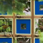 Andy Bronson / The Herald                                A sculpture is set back in the garden of John and Kathleen Neal on Tuesday, May 3, 2016 in Montlake Terrace, Wa. The screen was designed by Kathleen and built by her husband John last year and placed at back of pond along the fence line.