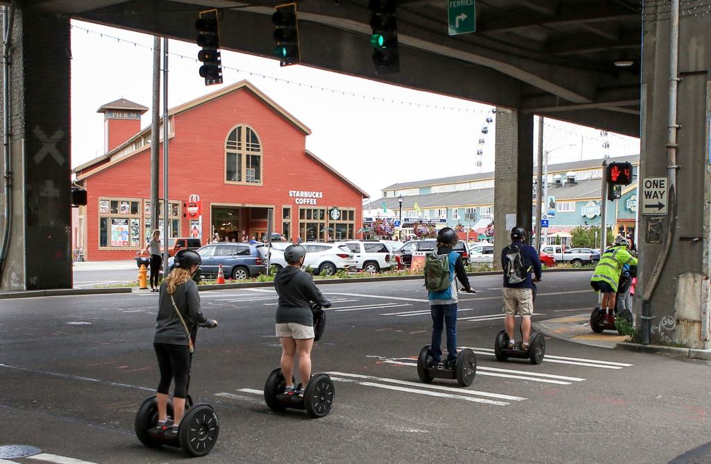 The two-hour tour includes the waterfront and the Seattle Center. (Kevin Clark / The Herald)