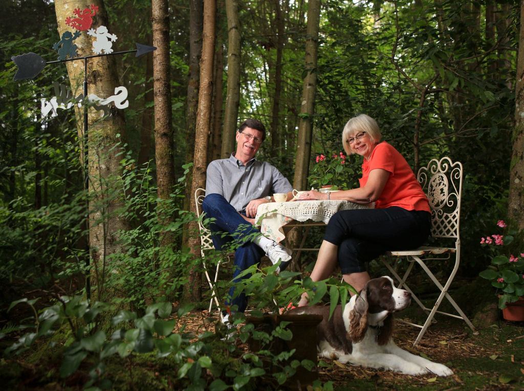 Kevin Clark / The Daily Herald                                The garden of Larry and Janet Petrovich in Snohomish sits on 2.5 acres including house is full of whimsy and sentiment. The 19 year working project is part of the Snohomish Garden Tour.