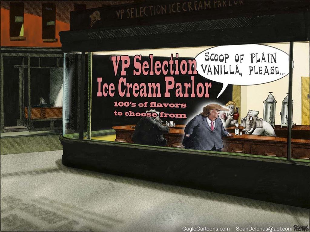 Editorial cartoons for July 16-18