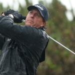 Phil Mickelson hits a tee shot on the 13th hole during the second round of the British Open on Friday at the Royal Troon Golf Club in Troon, Scotland. (AP Photo/Peter Morrison)