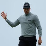 Sweden&rsquo;s Henrik Stenson acknowledges the crowd after putting and making a birdie on the 17th green during the third round of the British Open on Saturday at the Royal Troon Golf Club in Troon, Scotland. (AP Photo/Ben Curtis)