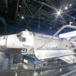 The space shuttle Atlantis on display at the Kennedy Space Center Visitor Complex in Cape Canaveral, Florida. (AP Photo/John Raoux)