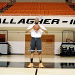 Oklahoma State basketball player Tyrek Coger, shown here at Gallagher-Iba Arena in Stillwater, Okla. on July 6, died after a 40-minute outdoor workout on the football stadium stairs on Thursday. (Jimmy Gillispie/Stillwater News Press photo via AP)